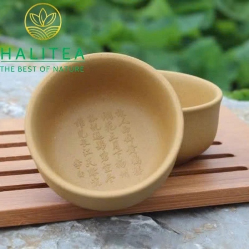 Bộ 5 Chén Trà Tử Sa Nghi Hưng Khắc Thơ Đường 50ml