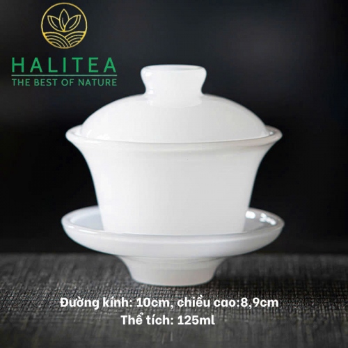 Bộ Ấm Chén Bạch Ngọc Cao Cấp 10 Món - Hộp Quà Tặng Vali Sang Trọng