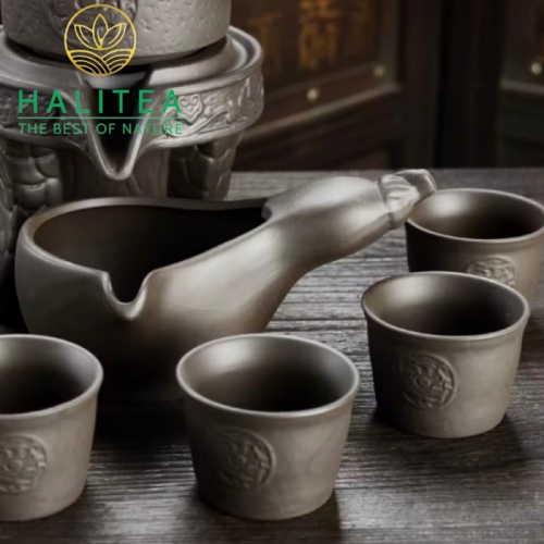 Bộ Ấm Chén Đất Cối Xay Kiểu Nhật Sang Trọng