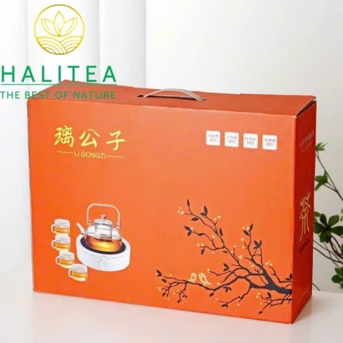 Bộ Ấm Đun Trà Thủy Tinh Kèm Bếp Điện – Hộp Quà Tặng Cao Cấp