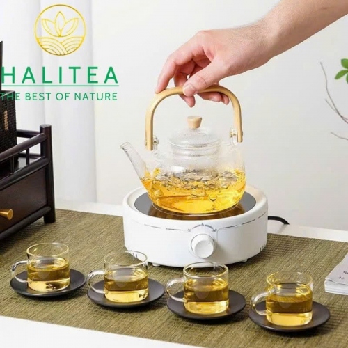 Bộ Ấm Đun Trà Thủy Tinh Kèm Bếp Điện – Hộp Quà Tặng Cao Cấp