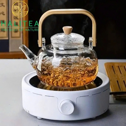 Bộ Ấm Thủy Tinh Quai Tre Cao Cấp 900ml