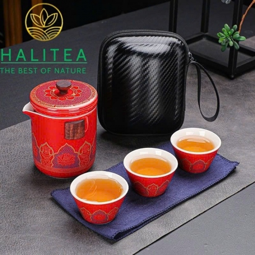 Bộ Ấm Trà Du Lịch Gốm Sứ 285ml