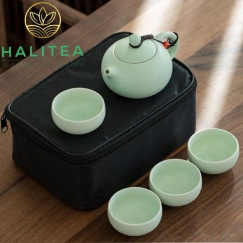 Bộ Ấm Trà Du Lịch Tây Thi Gốm Sứ 2/4 Chén – Túi Xách Tay Tiện Dụng