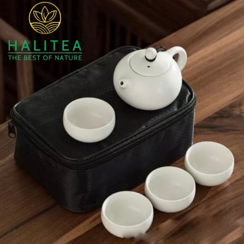 Bộ Ấm Trà Du Lịch Tây Thi Gốm Sứ 2/4 Chén – Túi Xách Tay Tiện Dụng