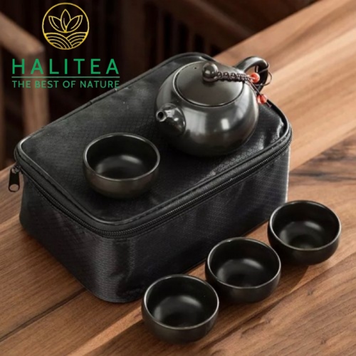 Bộ Ấm Trà Du Lịch Tây Thi Gốm Sứ 2/4 Chén – Túi Xách Tay Tiện Dụng