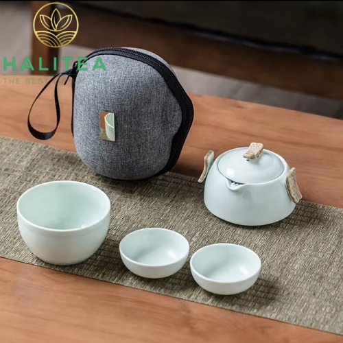 Bộ Ấm Trà Gốn Sứ Du Lịch Tiện Lợi 180ml