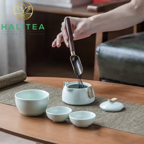 Bộ Ấm Trà Gốn Sứ Du Lịch Tiện Lợi 180ml