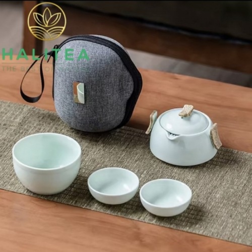 Bộ Ấm Trà Gốn Sứ Du Lịch Tiện Lợi 180ml