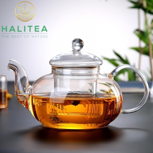 Bộ Ấm Trà Lõi Lọc Thuỷ Tinh Cao Cấp Đế Nến 600ml