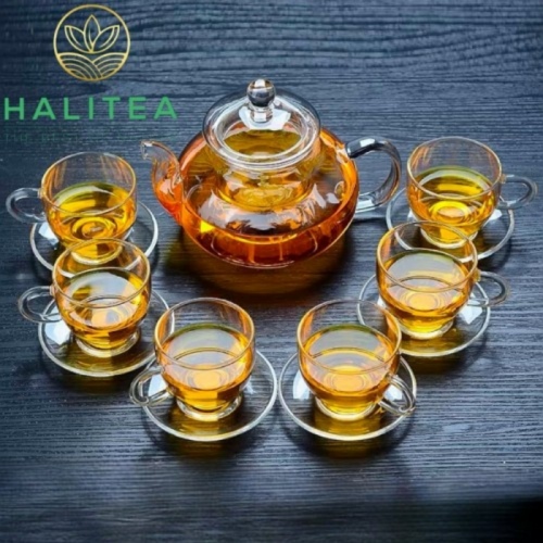 Bộ Ấm Trà Lõi Lọc Thuỷ Tinh Cao Cấp Đế Nến 600ml