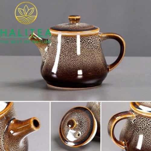 Bộ Ấm Trà Sứ Thiên Mục Thố Hào Pha Kungfu 16 Món