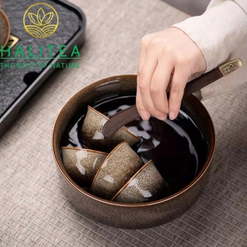 Bộ Ấm Trà Sứ Thiên Mục Thố Hào Pha Kungfu 16 Món