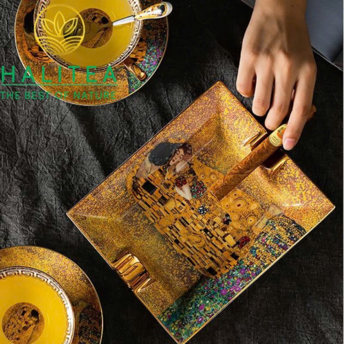 Bộ Ấm Trà Sứ Xương The Kiss Nụ Hôn 15 Món - Phong Cách Châu Âu