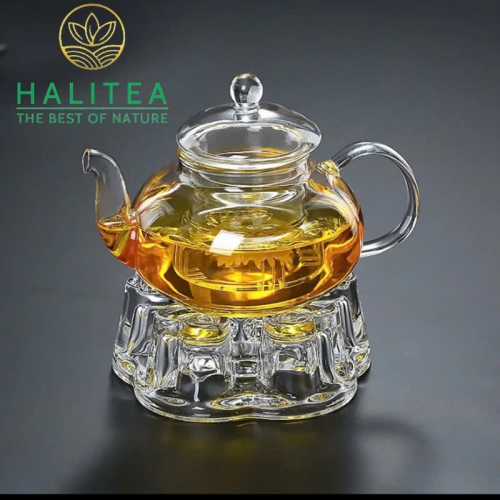 Bộ Ấm Trà Thuỷ Tinh Cao Cấp Đế Nến 800ml