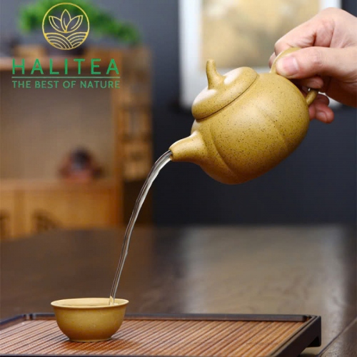 Bộ Ấm Tử Sa Cà Đoạn Chi Ma Đoạn Nê 250ml + 04 Chén Hộp Thổ Cẩm