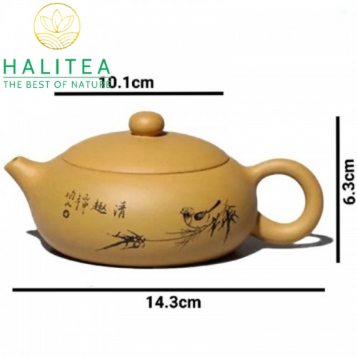 Bộ Ấm Tử Sa Tây Thi Dẹt Đoạn Nê Lọc Tổ Ong 04 Chén 200ml
