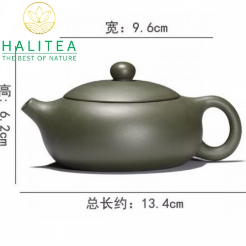 Bộ Ấm Tử Sa Tây Thi Dẹt Lục Nê Lọc Tổ Ong 04 Chén 200ml