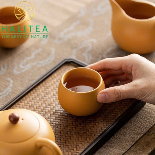Bộ Ấm Tử Sa Tây Thi Hoàng Kim Đoạn Nê Hộp Vali Quà Tặng Cao Cấp