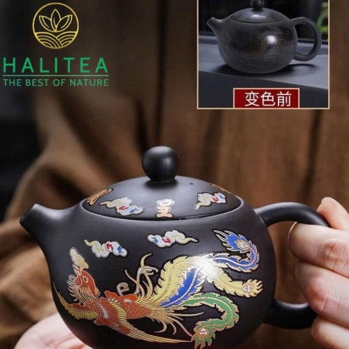 Bộ Ấm Tử Sa Tây Thi Long Phụng Đổi Màu 250ml Hộp Quà Tặng
