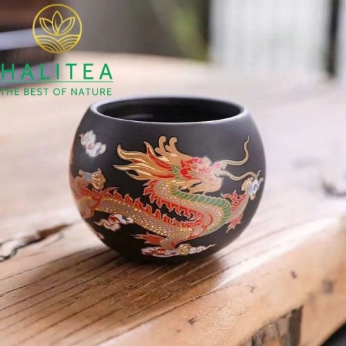 Bộ Ấm Tử Sa Tây Thi Long Phụng Đổi Màu 480ml - Hộp Quà Tặng