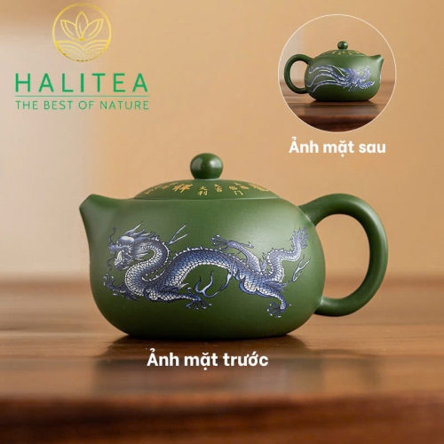 Bộ ấm Tử Sa Tây Thi Long Phụng Phát Sáng Lục Nê Hộp quà Tặng 220ml