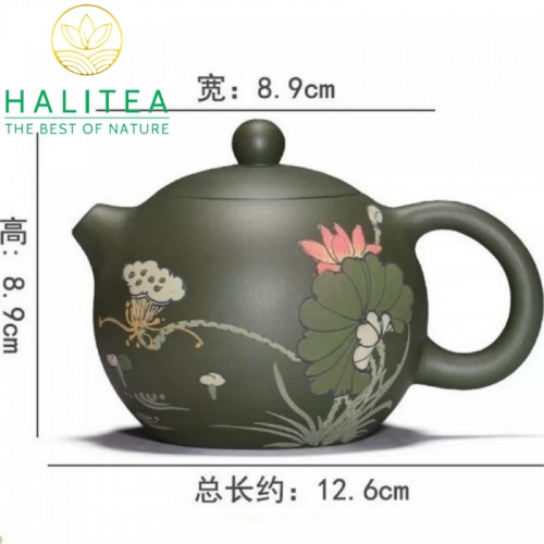 Bộ Ấm Tử Sa Tây Thi Lục Nê Họa Tiết Hoa Sen 240ml