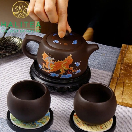 Bộ Ấm Tử Sa Tây Thi - Tỉnh Lan Kỳ Lân Đổi Màu 260ml