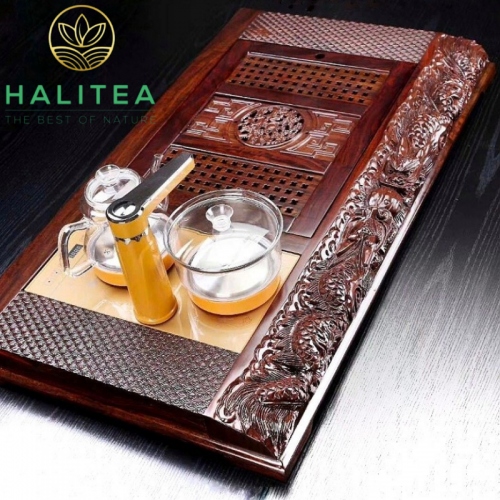 Bộ Bàn Trà Điện Tự Động Lưỡng Long Tranh Châu Cao Cấp