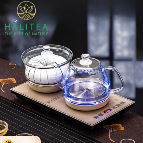 Bộ Bếp Điện Đôi Thuỷ Tinh Pha Trà Tự Động Cấp Nước Đáy Tiện Lợi