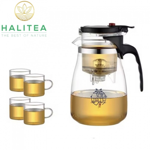 Bộ Bình 06 Tách Pha Trà Thủy Tinh Thông Minh 1000ml