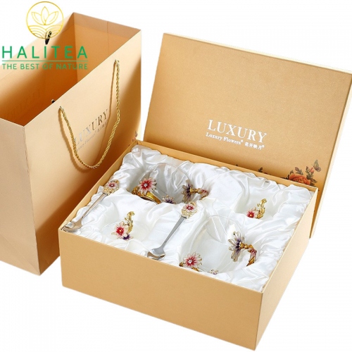 Bộ Bình Tách Thuỷ Tinh Hoa Cúc 3D Cao Cấp