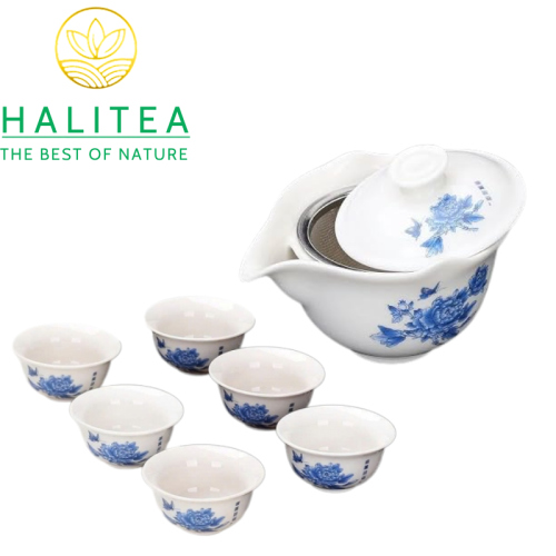 Bộ Chén Khải Bằng Sứ Pha Trà Tiện Lợi 150ml