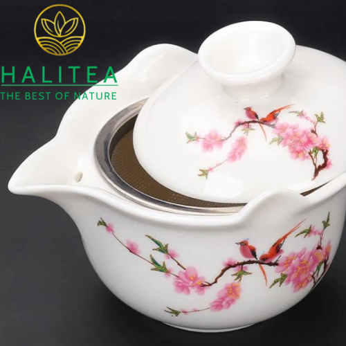 Bộ Chén Khải Bằng Sứ Pha Trà Tiện Lợi 150ml