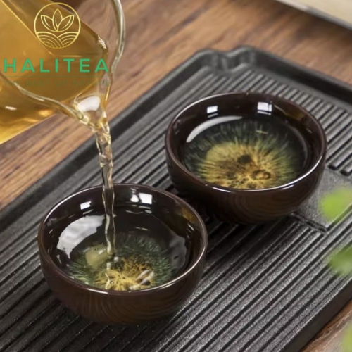 Bộ Chén Trà Sứ Men Thiên Mục Cao Cấp 06 Chén 55ml