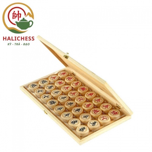 Bộ Cờ Tướng Gỗ Bạch Dương Kèm Bàn Cờ Gấp Gọn - Size 30, 35, 40, 50