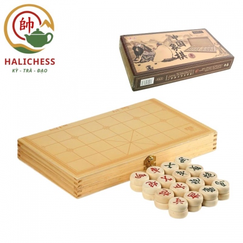 Bộ Cờ Tướng Gỗ Dẻ Gai Kèm Bàn Cờ Gấp Gọn - Size 30, 35, 40