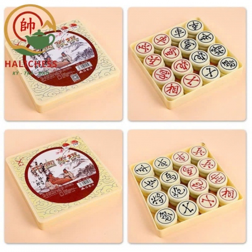 Bộ Cờ Tướng Melamine Giả Ngọc - Hộp Nhựa Cao Cấp Size 40, 45, 50
