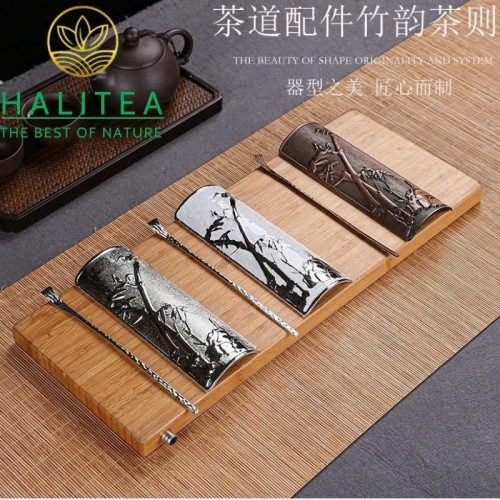Bộ Cung Nhãn + Muỗng Trà Hợp Kim Lan Trúc Nhiều Màu