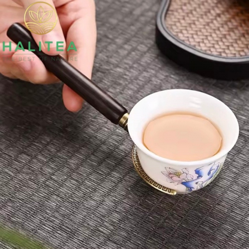 Bộ Dụng Cụ Trà Đạo 5 Món Gỗ Mun Phiên Bản Phật Thủ 18cm