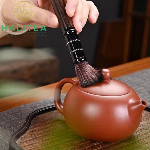 Bộ Dụng Cụ Trà Đạo 5 Món Gỗ Mun Phiên Bản Phật Thủ 18cm