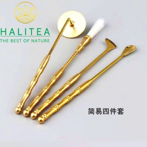 Bộ Dụng Cụ Lư Xông Trầm Bột Đồng Thau Hoa Sen 9 Món – Khuôn Ấn Hộp Quà Tặng