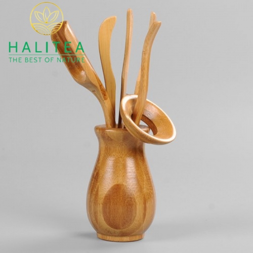 Bộ Dụng Cụ pha Trà Bằng Tre Ống Tròn 22cm