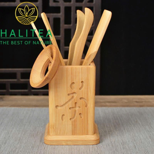 Bộ Dụng Cụ Pha Trà Bằng Tre 20cm - Bộ Phụ Kiện Trà Đạo