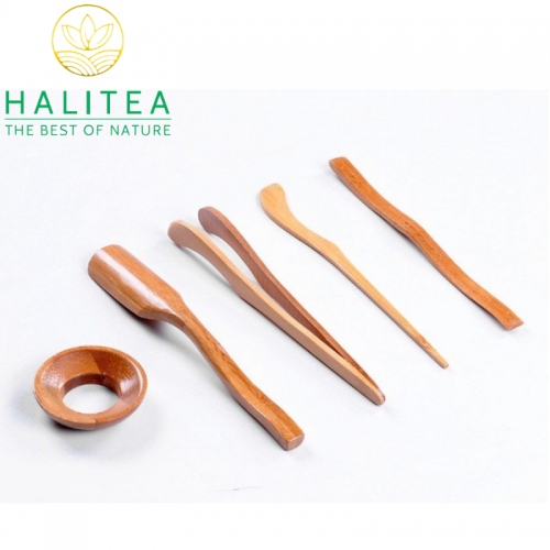 Bộ Dụng Cụ Trà Đạo 5 Món Bằng Tre Tự Nhiên 18cm