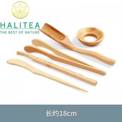 Bộ Dụng Cụ Trà Đạo 5 Món Bằng Tre Tự Nhiên 18cm