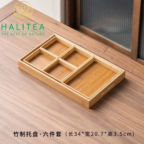 Bộ Khay Trà Tre Tiện Lợi 6 Món