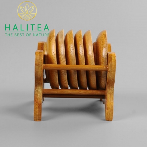 Bộ Lót Chén Trà Tre Hình Tròn 6 Cái