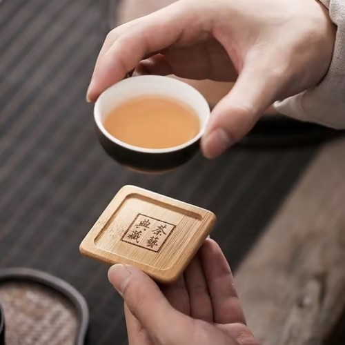 Bộ Lót Chén Trà Tre Vuông 6 Cái