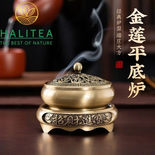 Bộ Lư Xông Trầm + Đế Hợp Kim Hoa Sen, Long Phụng, Chiêu Tài